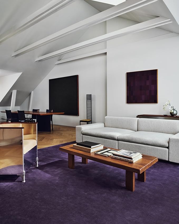 Hand Tufted Plush Purple Rug 100% New Zealand Wool