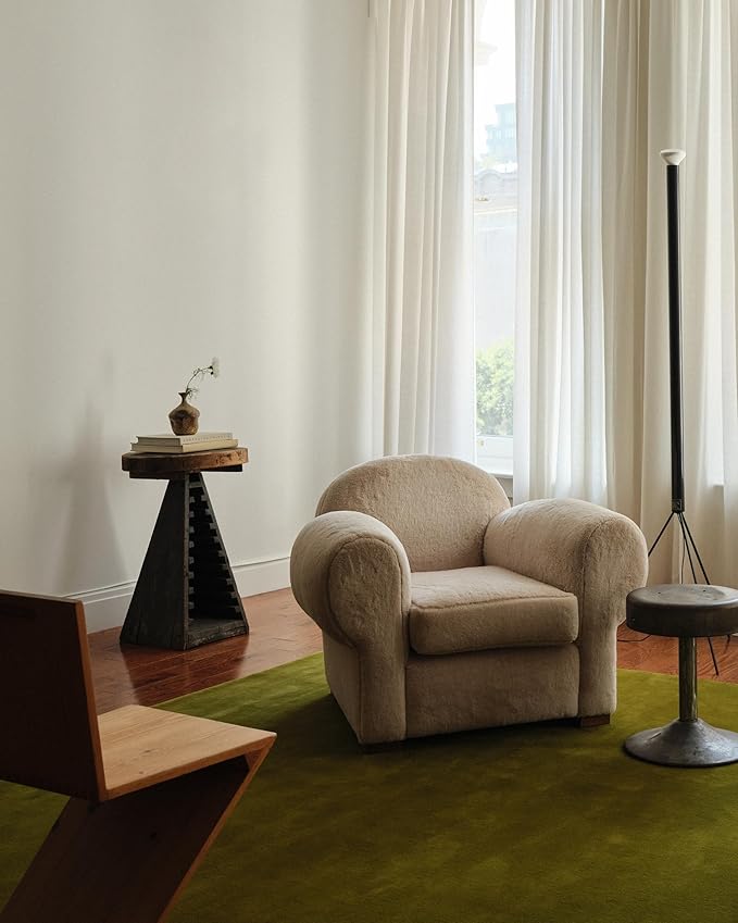 Hand Tufted Plush Milano Green Rug 100% New Zealand Wool