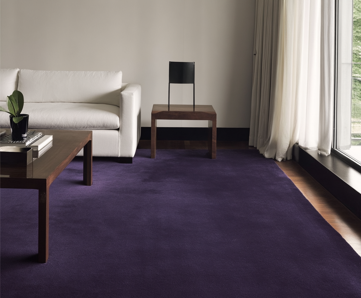 Hand Tufted Plush Purple Rug 100% New Zealand Wool