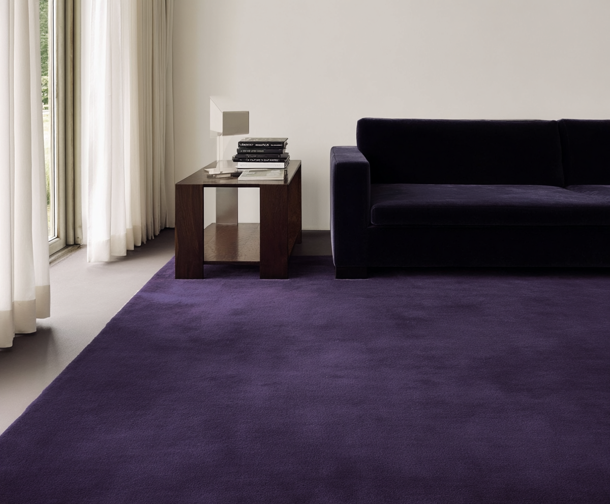 Hand Tufted Plush Purple Rug 100% New Zealand Wool