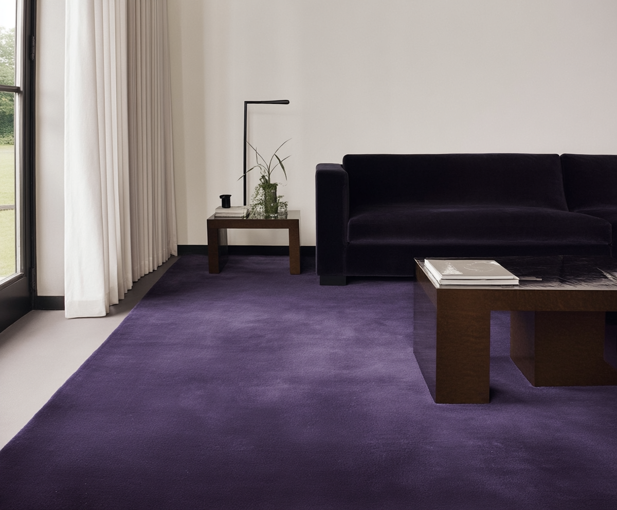 Hand Tufted Plush Purple Rug 100% New Zealand Wool