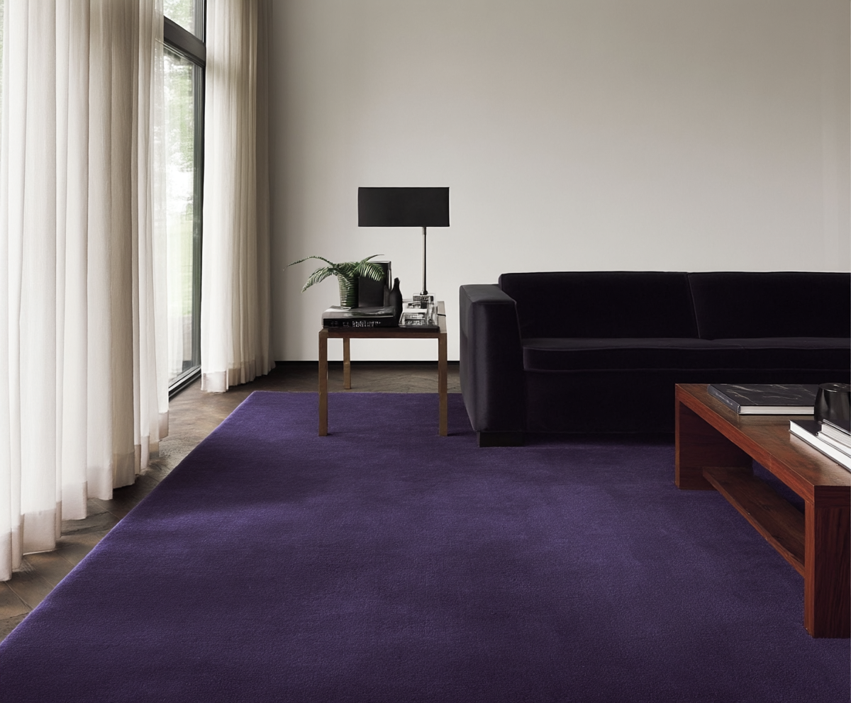 Hand Tufted Plush Purple Rug 100% New Zealand Wool