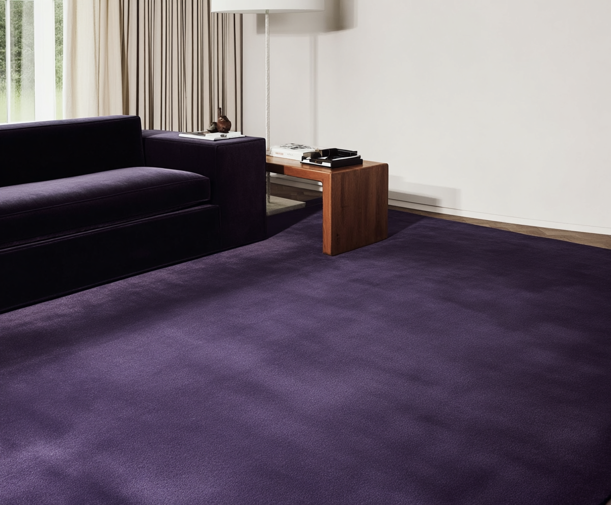 Hand Tufted Plush Purple Rug 100% New Zealand Wool