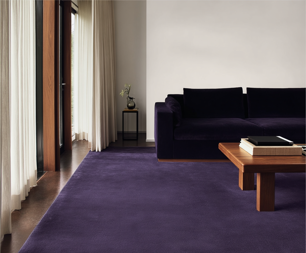 Hand Tufted Plush Purple Rug 100% New Zealand Wool