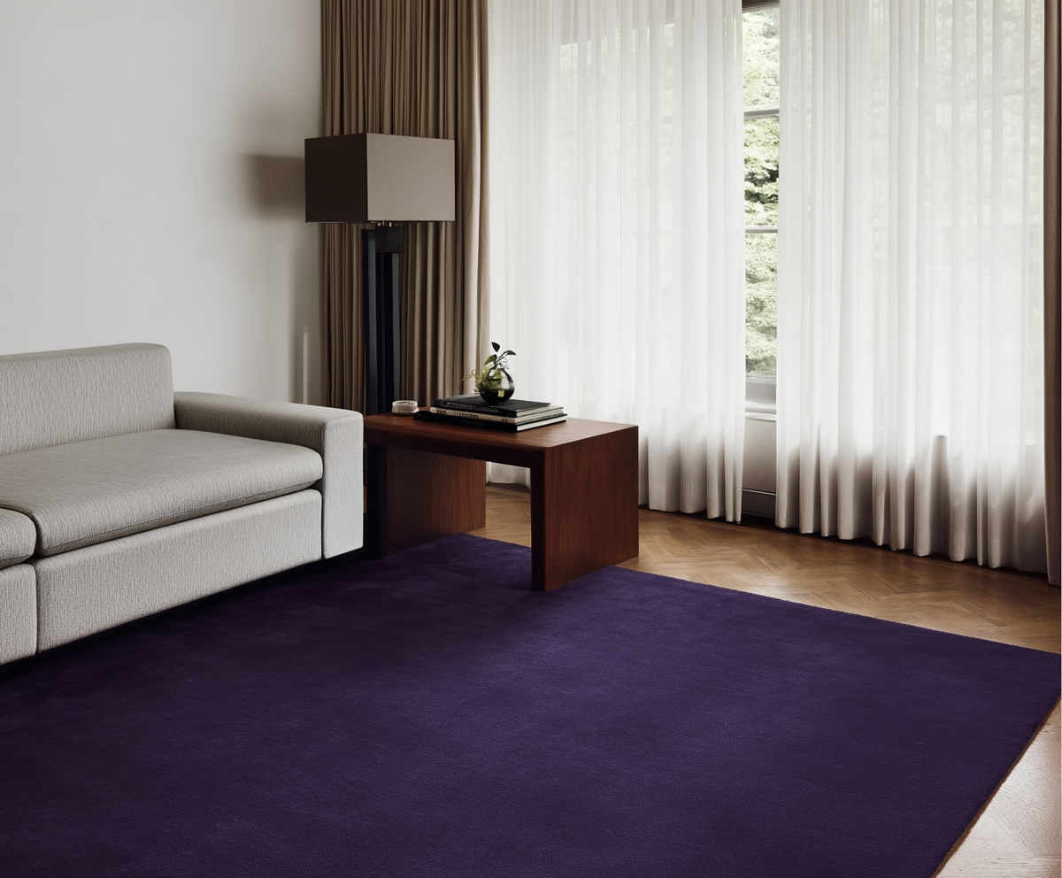 Hand Tufted Plush Purple Rug 100% New Zealand Wool