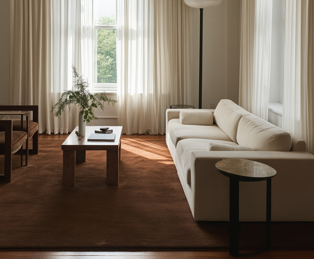 Hand Tufted Plush Walnut Brown Rug 100% New Zealand Wool