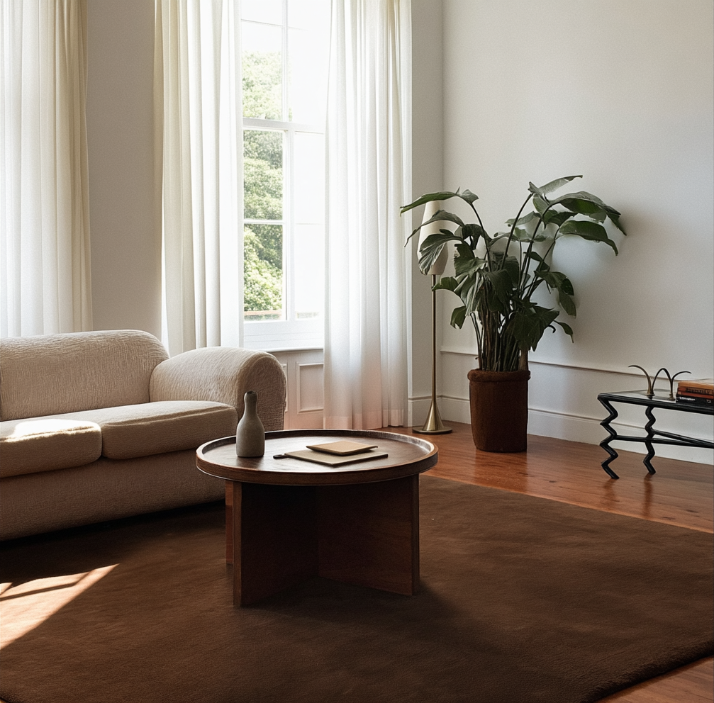 Hand Tufted Plush Walnut Brown Rug 100% New Zealand Wool