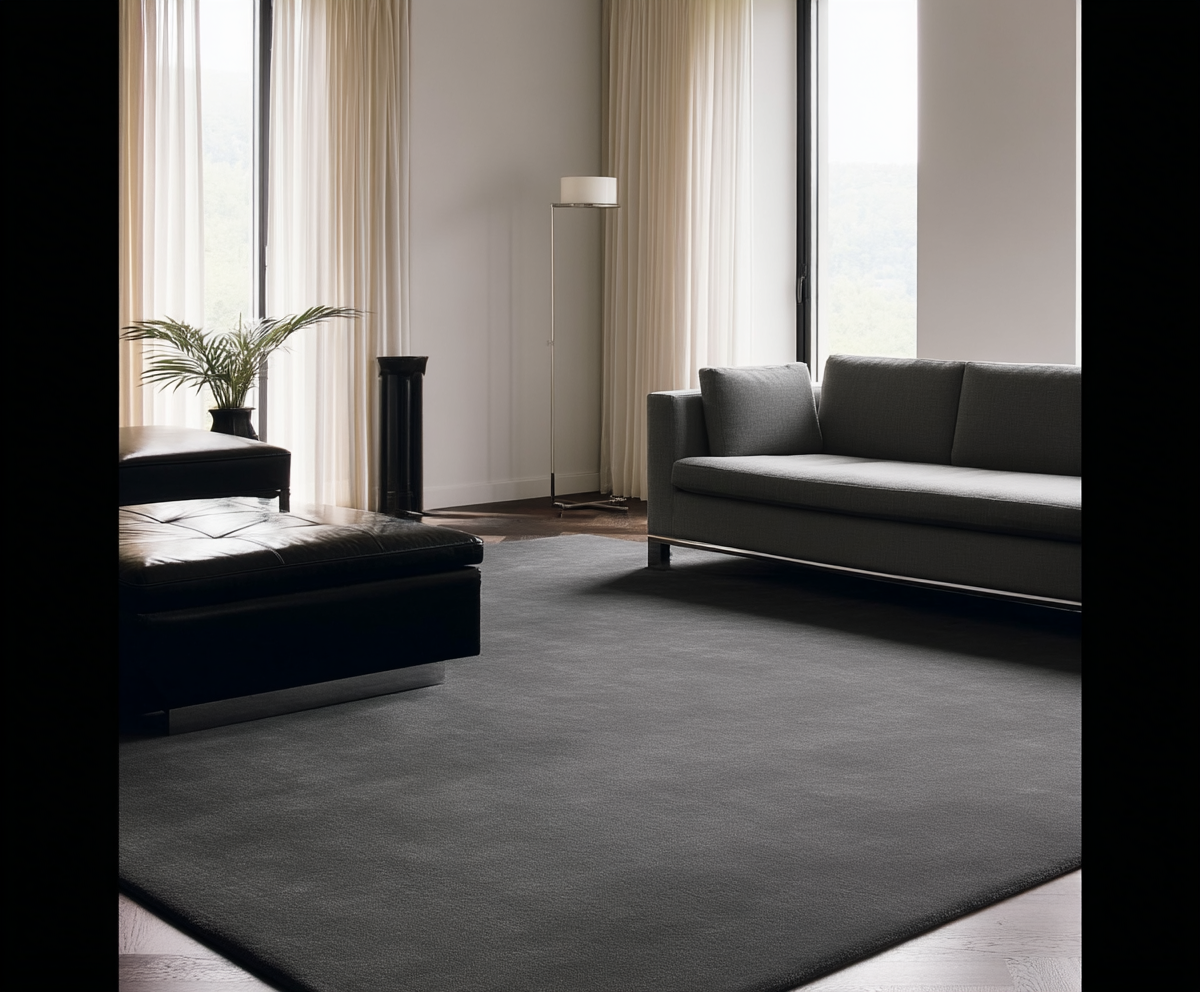 Hand Tufted Plush Pencil Grey Rug 100% New Zealand Wool