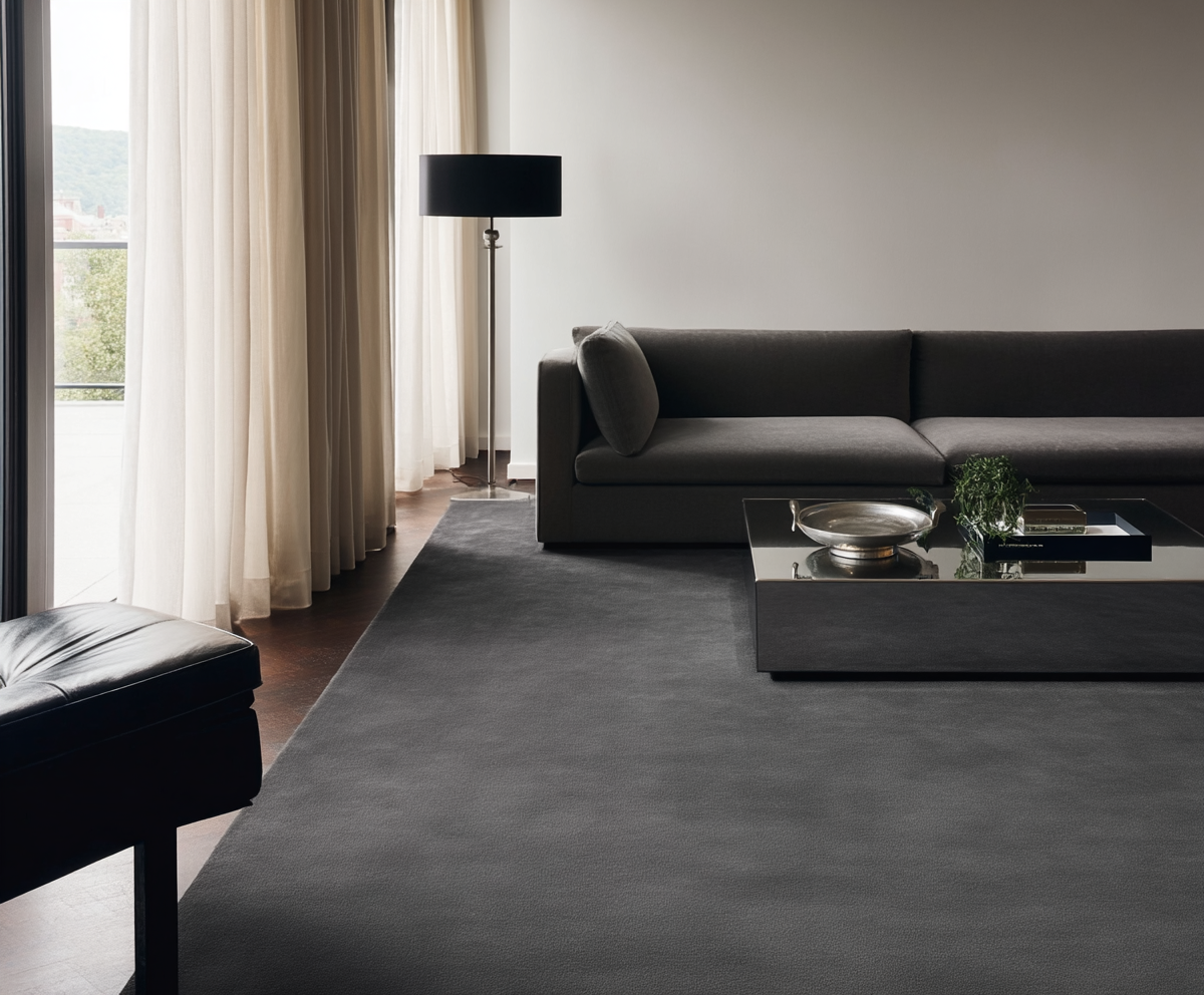 Hand Tufted Plush Pencil Grey Rug 100% New Zealand Wool