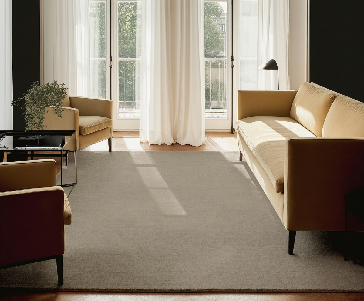 Hand Tufted Plush Warm Grey Rug 100% New Zealand Wool