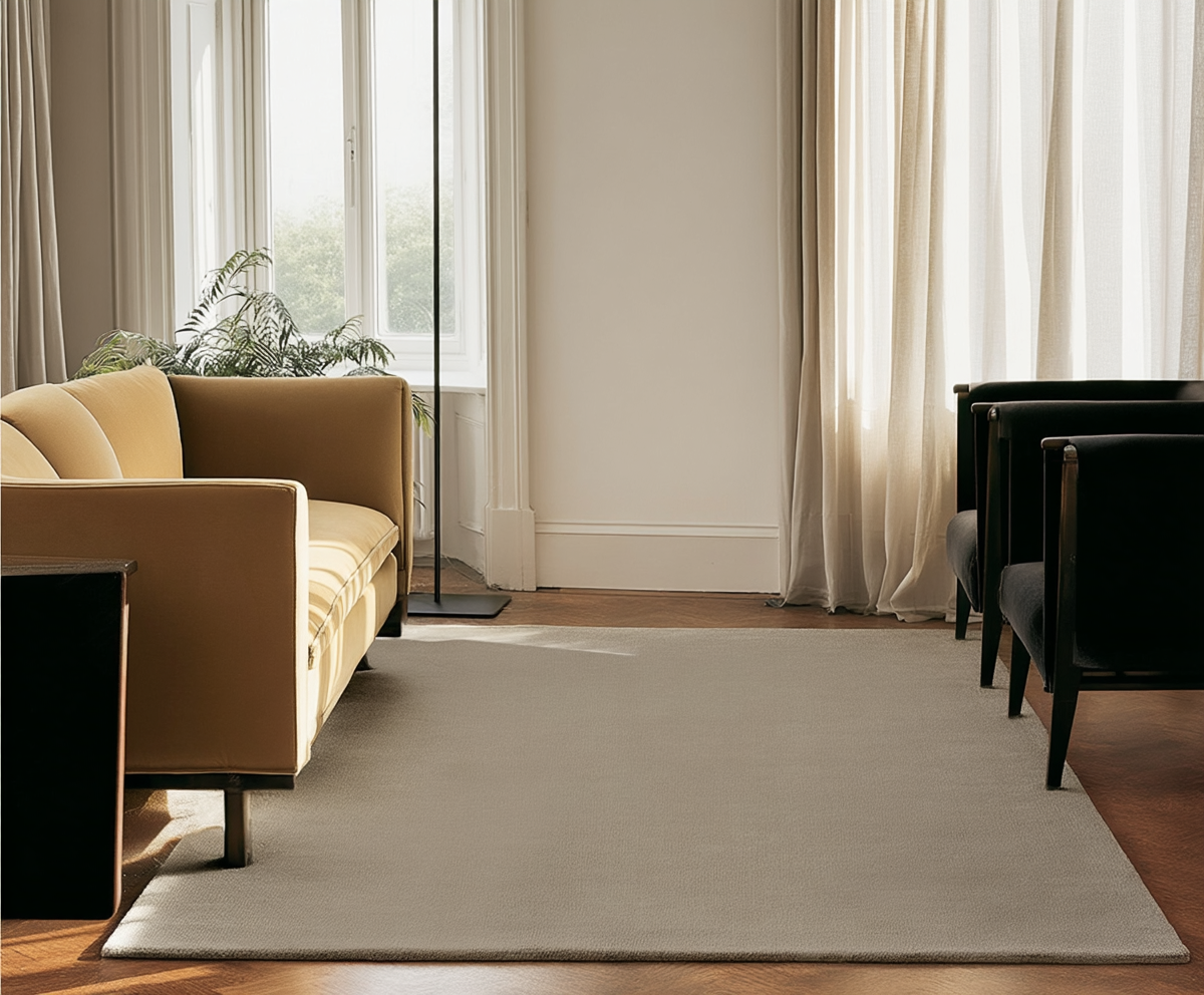 Hand Tufted Plush Warm Grey Rug 100% New Zealand Wool