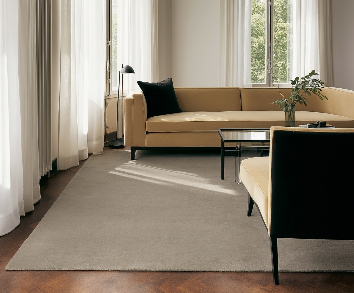 Hand Tufted Plush Warm Grey Rug 100% New Zealand Wool