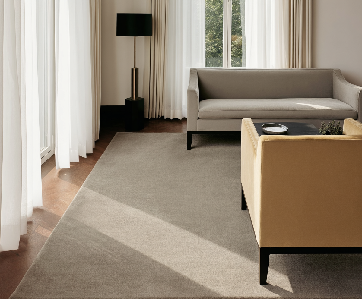 Hand Tufted Plush Warm Grey Rug 100% New Zealand Wool