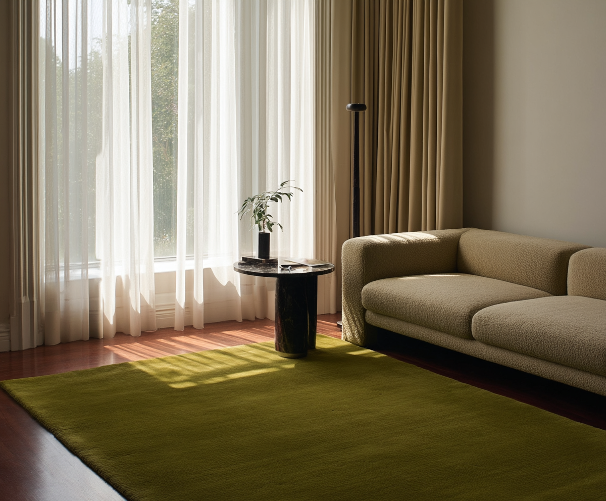 Hand Tufted Plush Milano Green Rug 100% New Zealand Wool