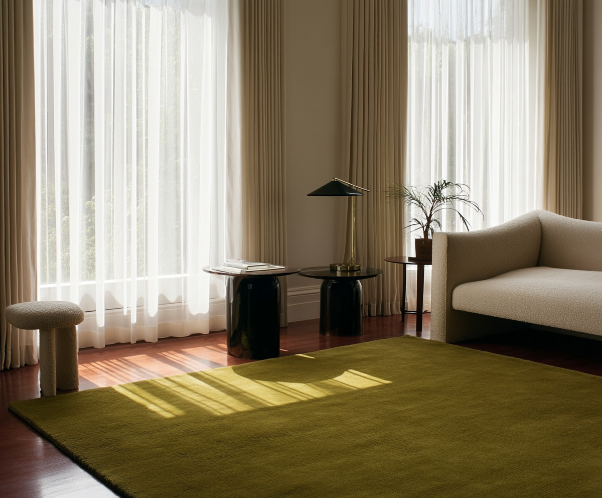 Hand Tufted Plush Milano Green Rug 100% New Zealand Wool