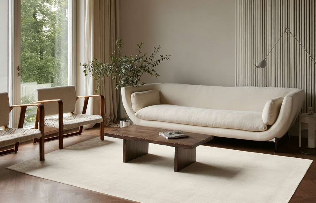 Hand Tufted Plush Dusty White Rug 100% New Zealand Wool