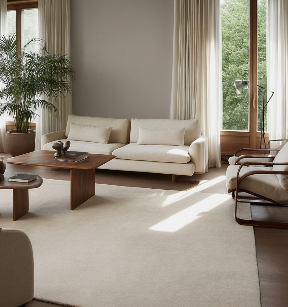 Hand Tufted Plush Dusty White Rug 100% New Zealand Wool