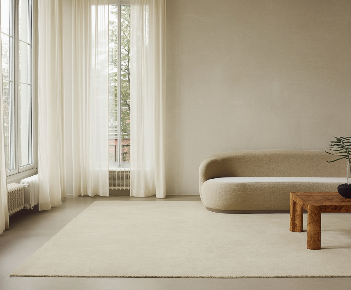 Hand Tufted Plush Dusty White Rug 100% New Zealand Wool