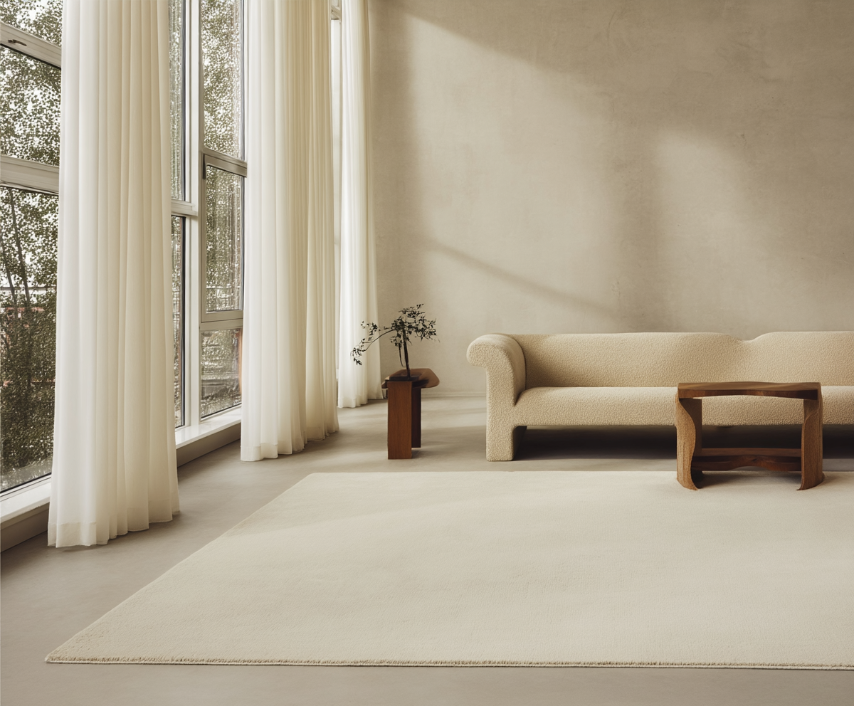 Hand Tufted Plush Dusty White Rug 100% New Zealand Wool