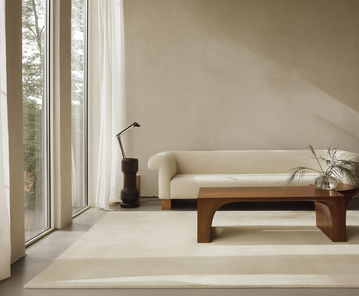 Hand Tufted Plush Dusty White Rug 100% New Zealand Wool