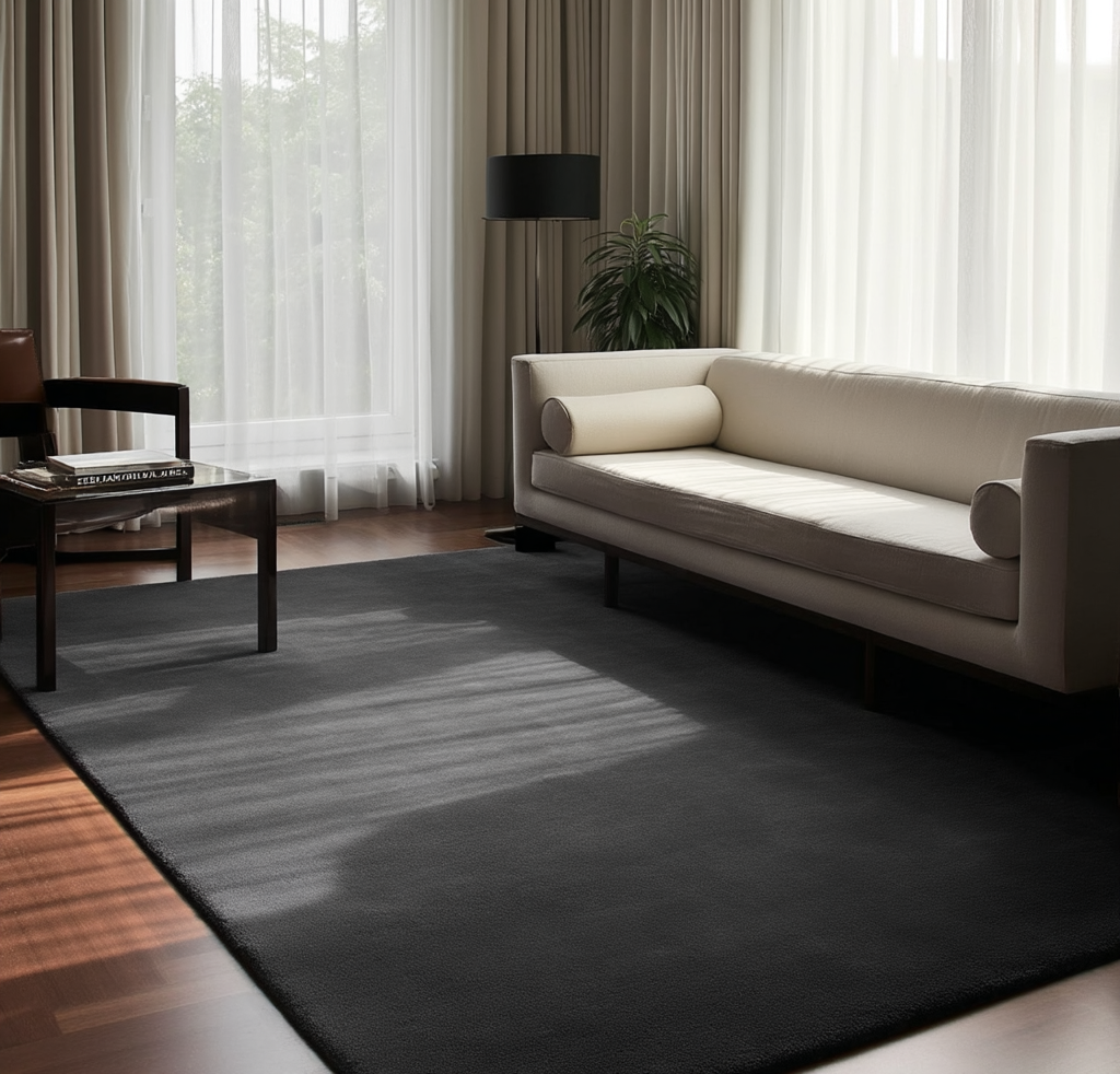 Hand Tufted Plush Pencil Grey Rug 100% New Zealand Wool